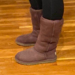 Ugg Australia Tall Dusty Purple Boots Size 5 # 5229 Leather/Sheepskin